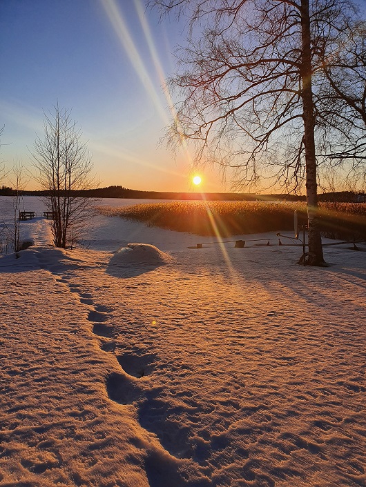 Auringonlasku Vesijärvellä